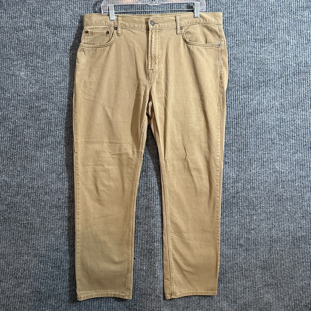 Old Navy Mens Straight Jeans Actual W38 L30 Khaki Denim Casual Mid Rise